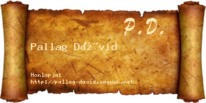 Pallag Dávid névjegykártya