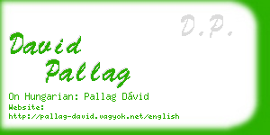 david pallag business card